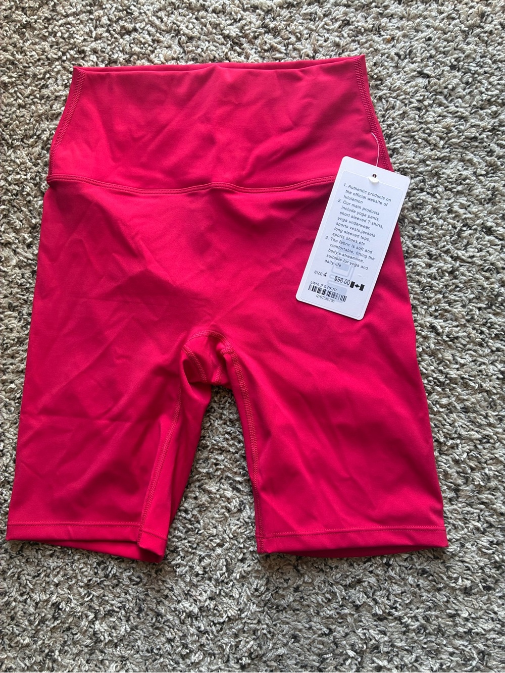 lululemon athletica Bright Red High-Rise Bike Shorts - Picture 3 of 3